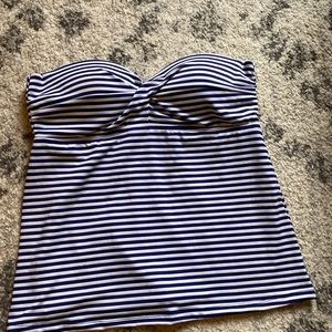 Strapless striped bathing suit top